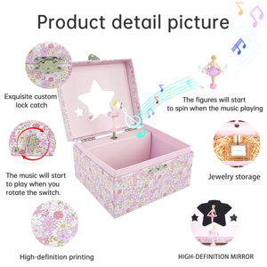 Caja <span class=keywords><strong>Musical</strong></span> de Papel de Lujo Ecológica Yiyu <span class=keywords><strong>con</strong></span> Espejo, Cajón Giratorio y <span class=keywords><strong>Bailarina</strong></span>, Joyero <span class=keywords><strong>Musical</strong></span>, Recuerdo, Regalo para Niños, Venta al por Mayor - Product Image 3