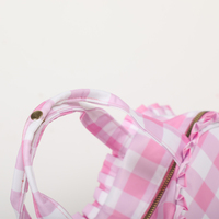 Personnalisé mignon femmes Plaid Weekender sac à volants sac fourre-tout sangle de guitare Nylon coeur sac à bandoulière