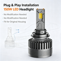 Ampoule de phare LED universelle 300W, lampe LED automobile haute puissance, système de refroidissement en aluminium, Plug and Play, accessoires pour phares de voiture