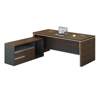 Bons fournisseurs Mobilier de bureau Bureau de luxe Design moderne en forme de L High Tech en bois Bureau de direction portable Bureau du PDG