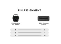 Cable Adaptador de 16 Pines OBD 2 OBD2 Hembra a 3 Pines para Motocicleta KYMCO