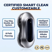 Robot de nettoyage de vitres intelligent à double jet quatre directions avec planification de trajet IA et évitement d'obstacles, OEM ODM, logo personnalisé, vente en gros