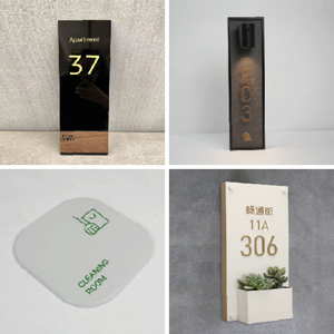 Plaque de signalisation créative moderne en métal imitation <span class=keywords><strong>pierre</strong></span> pour usage extérieur professionnel, durable et résistante à l'eau, pour hôtels et appartements - Product Image 3