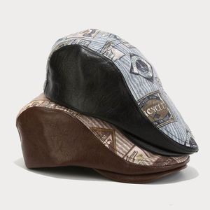 Boina de Diseño de Marca Famosa, Estilo Otoño-Invierno, con Detalles de Panda en Cuero Sintético, Parte Superior Plana - Product Image 5