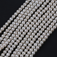 Perles d'eau douce blanches de haute qualité de 5-6 mm, perles de forme de pomme de terre, pour la fabrication de bijoux