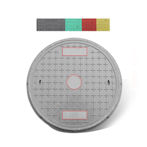 Tapa de alcantarilla abatible BMC SMC de resina FRP, ignífuga y antirrobo, para aplicaciones de drenaje vial, gasolineras y alcantarillado. - Product Image 1