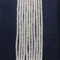 Collier de perles d'eau douce naturelles 7-8mm, forme bouton, forme pain, blanc naturel, pour la création de bijoux