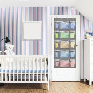 Hot Sale Hanging <b>Over</b> <b>Door</b> Stuffed Organizer with Clear Dust-Proof Pocket Organizer for Kid's Toys - Product Image 1