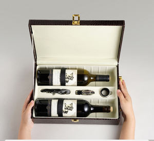 กล่องหนัง PU กล่องไวน์ที่เปิดขวดไวน์สีแดงกล่องของขวัญแฟชั่นเกรดสูงสำหรับเพื่อนธุรกิจ - Product Image 6