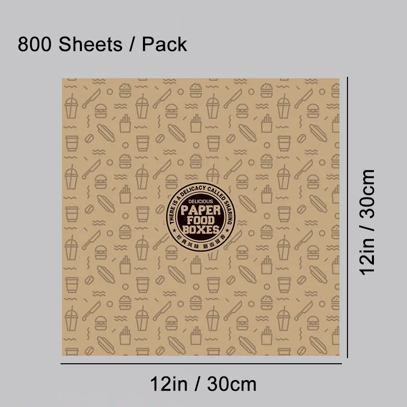 Burger brown paper (800 per pack)