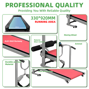 Fitness Running <strong>Machine</strong> with <strong>Run</strong>-up Belt and Wriggled Plate Manual Treadmill Adjustable Foldable Treadmill - Product Image 2