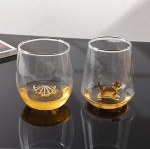 귀여운 만화 고양이 3D 동물 유리컵 가정용 아침 우유 주스 커피컵 - Product Image 4