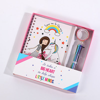 Lot de papeterie scolaire en gros pour enfants, motif dessin animé mignon, comprenant un cahier et un stylo à bille, avec boîte – Idéal comme cadeau pour étudiants