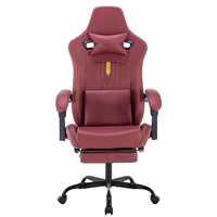 Chaise d'ordinateur de course ergonomique à dossier haut de grande taille Chaise de jeu ergonomique avec support lombaire de massage