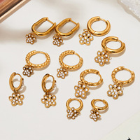 Boucles d'oreilles en zircon 5A patte d'ours en acier inoxydable PVD 18 carats imperméables et non ternis