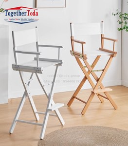 Silla <span class=keywords><strong>de</strong></span> Director Plegable Portátil para Exteriores, <span class=keywords><strong>de</strong></span> Tela Resistente con Marco <span class=keywords><strong>de</strong></span> Madera Maciza, Acabado con Aspecto <span class=keywords><strong>de</strong></span> Madera, Respaldo Alto y <span class=keywords><strong>Bajo</strong></span> - Product Image 4