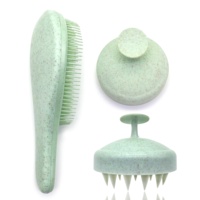 Tête ionique épurateur Silicone cheveux cuir chevelu masseur ensemble virgule blé paille cuir chevelu Massage shampooing brosse