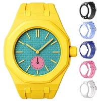 Luxuriöses Biokeramik-Uhrengehäuse + Gummiarmband für Swatch AP Royal Pop Taschenuhr Silikonband Modifikations-Set