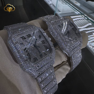 Reloj Hip-Hop de Acero Inoxidable con Movimiento Mecánico, Resistente al Agua, Moderno, con Diamantes Moissanite - Product Image 5