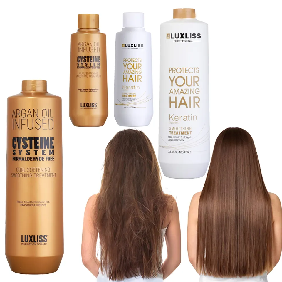 Luxliss yüksek kalite fabrika fiyat 100ML 1000ML Keratin formaldehit içermeyen yumuşatma tedavisi Nanoplastia saç tedavisi