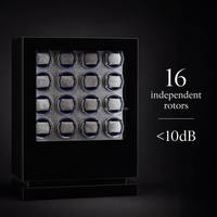 Boîte remontoir automatique de luxe MINEESI personnalisée avec verrouillage par empreinte digitale, écran tactile LCD, lumière RGB et moteur pas à pas silencieux, 16 emplacements