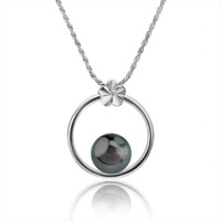 Collier en argent sterling 925 avec pendentif fleur de frangipanier en perle d'eau douce de 20 mm