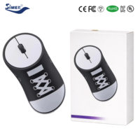 Souris sans fil rechargeable 2,4 G optique en forme de chaussure avec motifs personnalisables pour le bureau et la maison