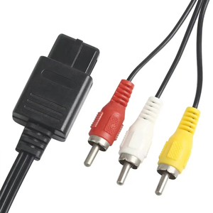 สายเคเบิล RCA AV อเนกประสงค์ 1.8 เมตร สำหรับเครื่องเล่นเกม SNES N64 GameCube <span class=keywords><strong>SFC</strong></span> รองรับ 2 ช่องสัญญาณเสียง สายวิดีโอทีวี ใช้งานร่วมกับเครื่องเล่นเกมคลาสสิกสำหรับ N64 - Product Image 1