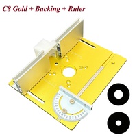 Plaque d'insertion pour table de fraisage C8 en aluminium, système de table de fraisage avec guide et butée pour le travail du bois, pour banc de travail de fraisage inversé