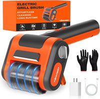 Brosse de nettoyage électrique rechargeable sans fil pour barbecue extérieur avec poils en acier inoxydable 304 et lumière LED - Aucun préchauffage requis