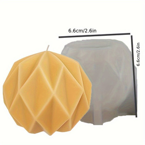Geometric Spherical Candle Silicone Mold For DIY Candle Making Kits With Origami Shape Design For Home Decoration - Product Image 5