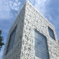 Conception de façade personnalisée, découpe laser extérieure, panneau mural perforé en aluminium, mur-rideau en aluminium
