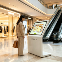 Kiosco Interactivo LCD de Autoservicio de 21.5 Pulgadas para Consultas de Información, Pantalla Publicitaria LCD para Museos, Centros Turísticos y Visitantes