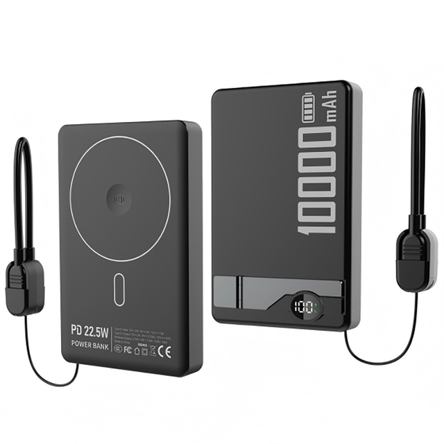 5000mAh 10000mAh Magnetic 3 in 1 Wireless Mag Power Bank Safe Portable Charger USB-C Cable 20W PD Fast Charging Battery Pack
