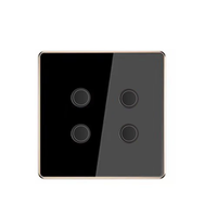 Interrupteur tactile intelligent 86 EU 1 voie Zigbee double mode pour application Smart Life Alexa Google Home, panneau en verre concave, fil neutre requis