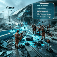 Détecteur de vie par radar de précision Cm, technologie UWB, portée sans fil de 100 m, détection traversant les murs, capteur de signes vitaux, équipement USAR