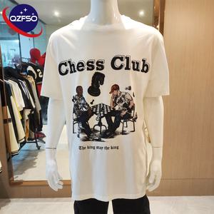 QZFSO 300gsm 100% coton surdimensionné graphique goutte épaule t-shirt poids lourd hommes Streetwear personnalisé t-shirt recadrée Boxy Fit t-shirt - Product Image 1