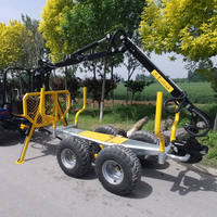 Tracteur à grue forestière 6t vt-log-trailer-avec-grappin mini-avec-grue remorque à bûches à chargement automatique remorque à bûches atv en stock