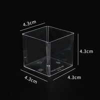 Gobelets à dessert carrés en plastique transparent jetables avec couvercle pour pudding, mousse, gelée, table de desserts, mini boîtes de service créatives