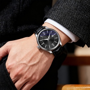 New Fashion Luxury Business Quartz <b>Watch</b> Stainless Steel Alloy Calendar Large Dial Leather Strap Men's Quartz <b>Watch</b> - Product Image 4