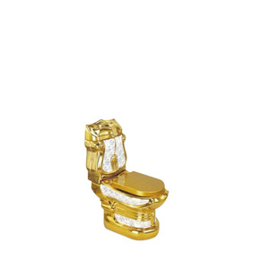 Cuvette de <span class=keywords><strong>toilette</strong></span> en céramique dorée électro-plaquée de style européen, siège de salle de bain intégré haut de gamme pour villa, cuvette de <span class=keywords><strong>toilette</strong></span> à <span class=keywords><strong>colonne</strong></span> séparée - Product Image 3