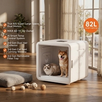 2026 82L MAX6D "11" Oven Pengering Hewan Peliharaan dengan Port Tiup Udara, Pengering Tiup untuk Kucing, Anjing, Hewan Kecil, Penggunaan di Rumah, Cerdas, Senyap, Lengkap