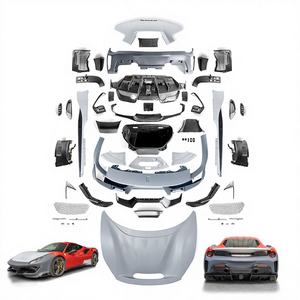 Accessoires de Voiture Kits Carrosserie pour <span class=keywords><strong>Ferrari</strong></span> 488 2015-2020, Mise à Niveau vers le Style P en Carbone Humide et Plastique PP, Kit Carrosserie de Pare-chocs - Product Image 1