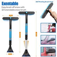 Balai à neige et grattoir à glace 2-en-1 multifonctionnel portable pour véhicules, en plastique et alliage d'aluminium, pour l'extérieur de la maison, marque OEM Chine