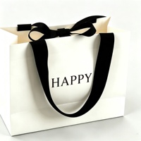 Sacs shopping en papier kraft recyclé avec logo personnalisé, papier artistique, avec poignées en ruban pour l'emballage de cadeaux avec votre propre design