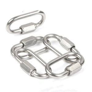 Eslabones de Cadena de Acero Inoxidable, Mosquetón Ovalado de Liberación Rápida, Conector de Cadena Pequeño con Rosca para Camping, Senderismo y Actividades al Aire Libre - Product Image 4