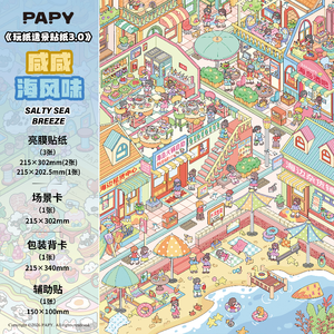 1 paquete de pegatinas de papel con escenas en miniatura 3.0, colección de pegatinas para manualidades y collages - Product Image 5