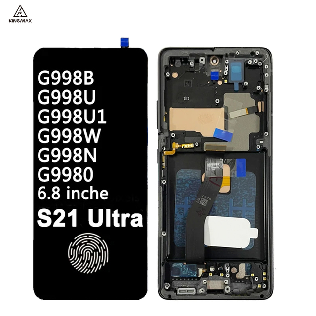 6.8" AMOLED Screen Mobile Phone Lcd Display for Galaxy Samsung S21 Ultra 5G LCD Screen Replacement G998 G998U G998B OLED Display