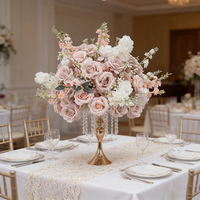 Vente directe d'usine, bouquet de fleurs artificielles en soie réaliste, 45 cm, pour mariage, fête des mères, taille personnalisable, décoration longue durée