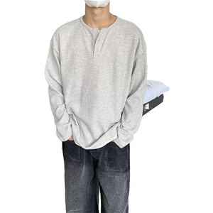 เสื้อยืดคอกว้างผู้ชายสีพื้นแบบสบายๆ ทรงหลวม ผ้าถัก ไซส์ใหญ่พิเศษ 3XL แขนสั้น โพลีเอสเตอร์/คอตตอน สำหรับฤดูร้อนใหม่ - Product Image 1